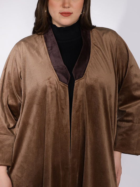 Tan Suede Shawl Collar Jacket