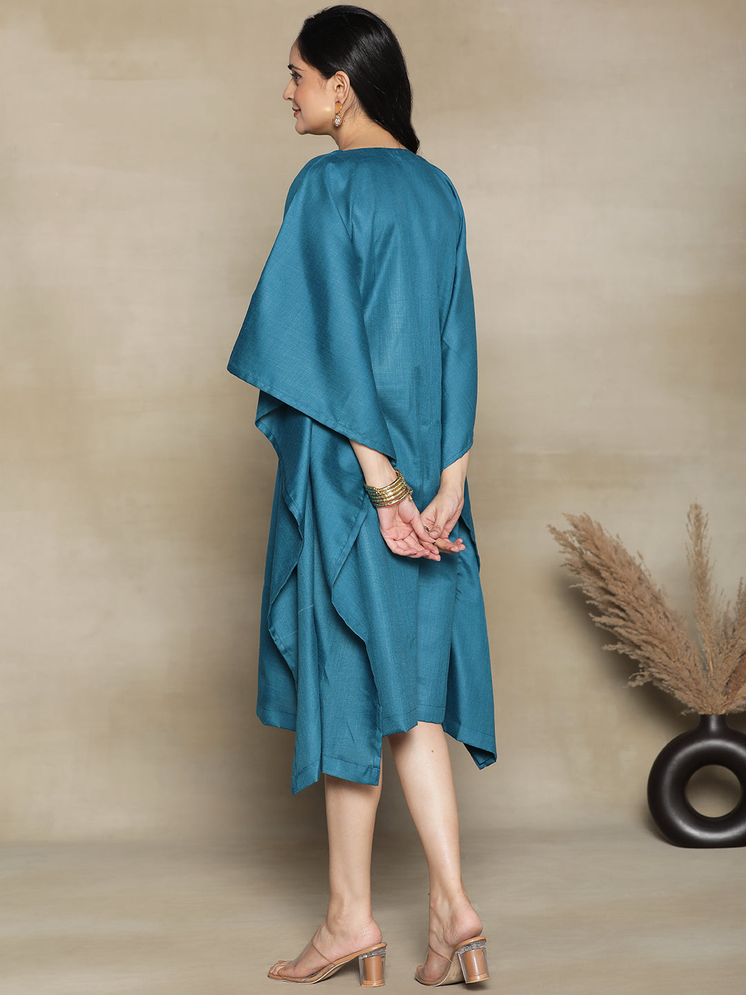 Teal CottonSlub LongKaftan