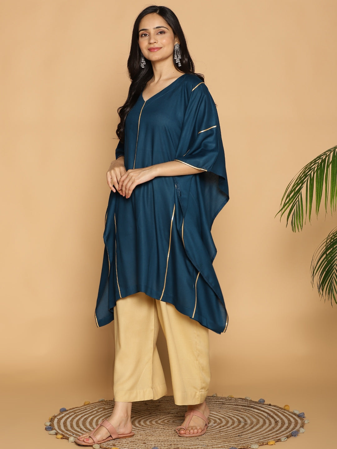 Teal Festive Kaftan Kurta - Laet