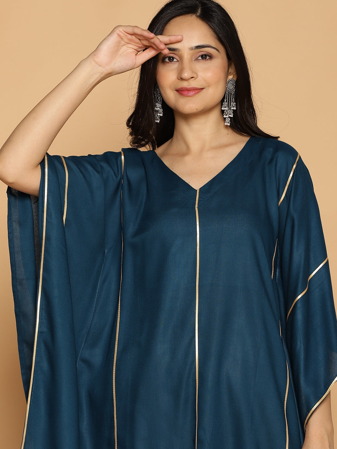 Teal Festive Kaftan Kurta - Laet