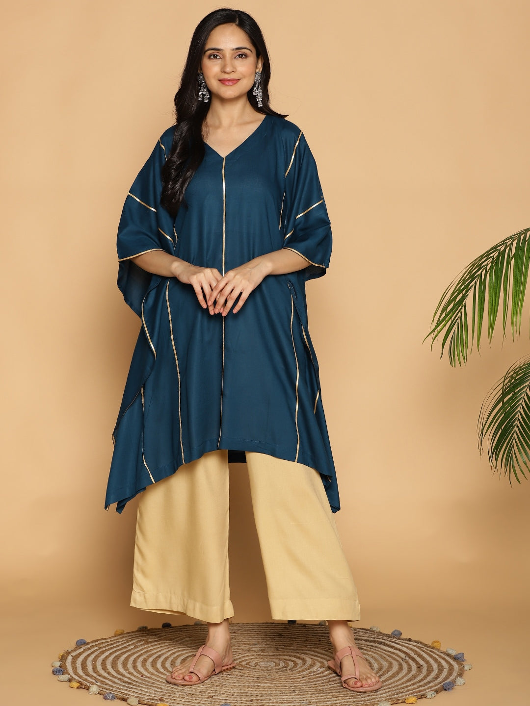 Teal Festive Kaftan Kurta - Laet