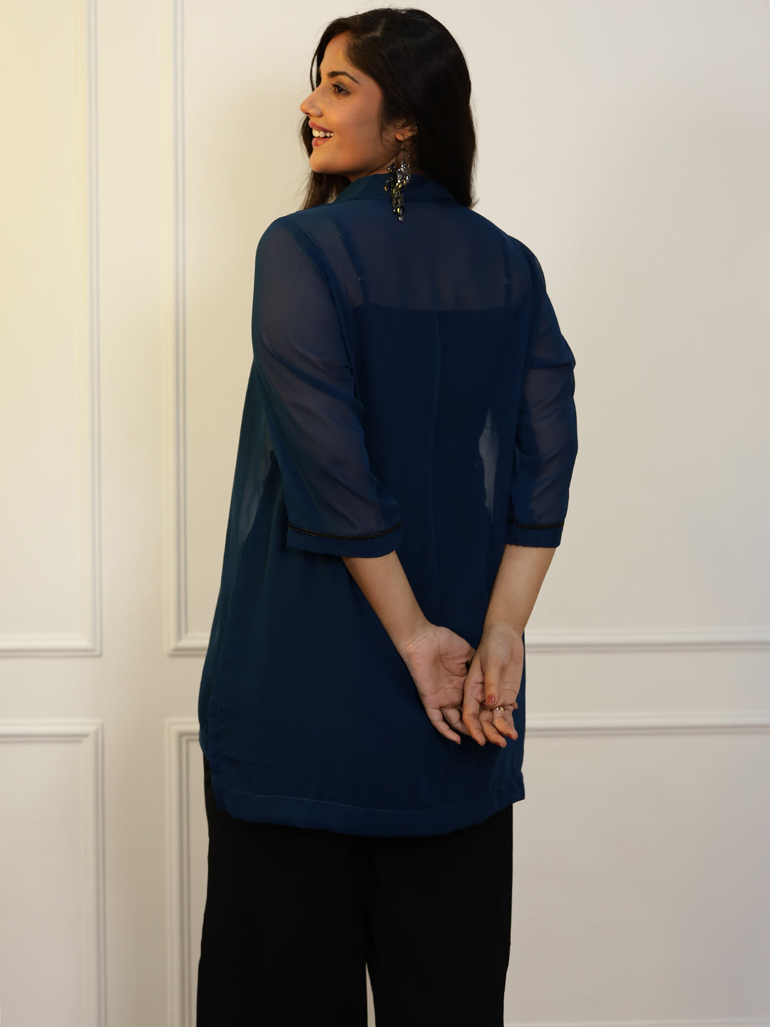 Teal Georgette ShirtTop