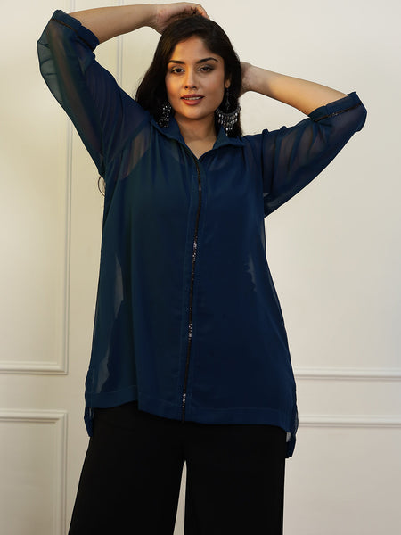TODAYFUL Halfsleeve Georgette Tops