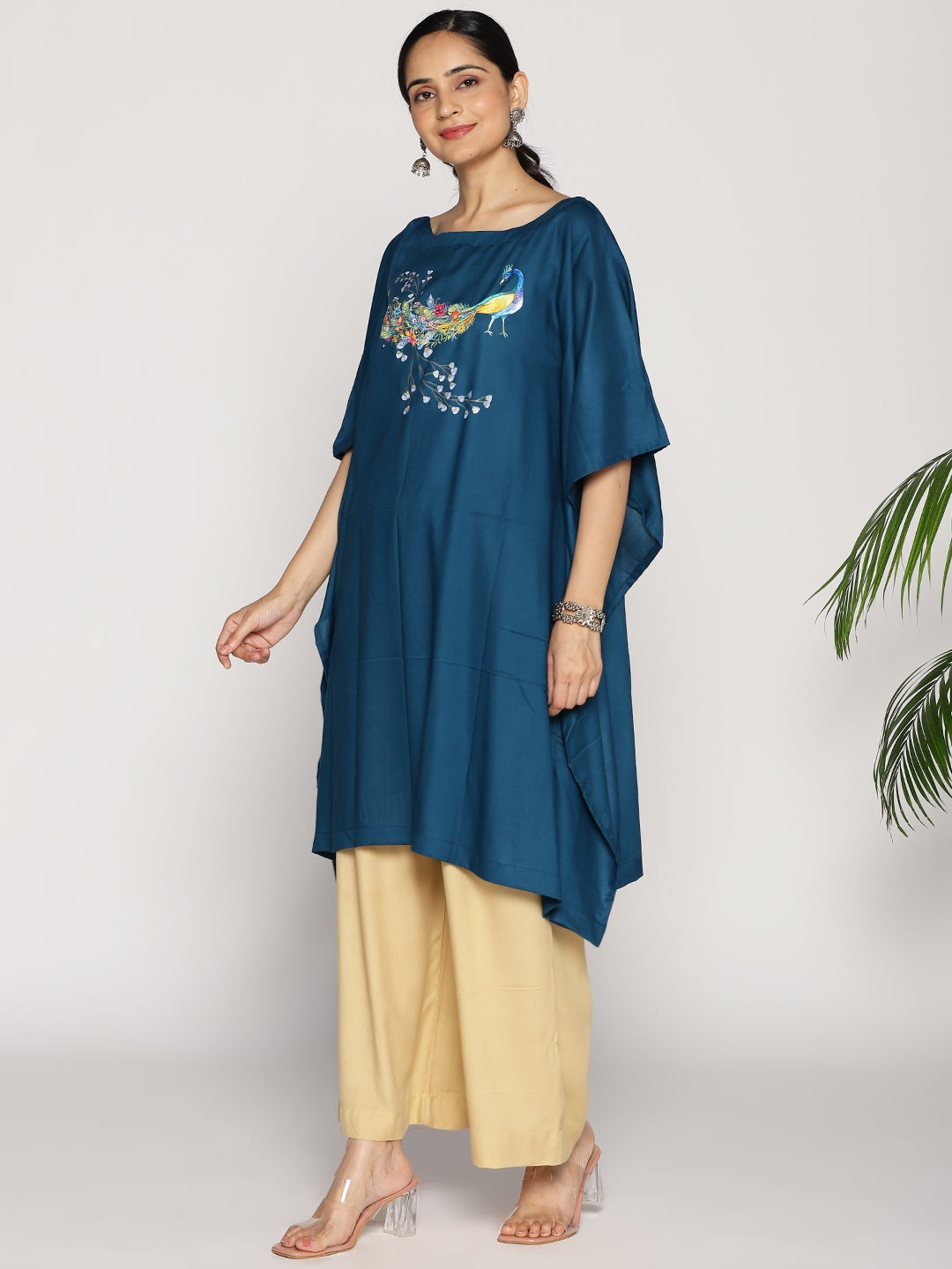 Teal Kaftan Kurta - Morni