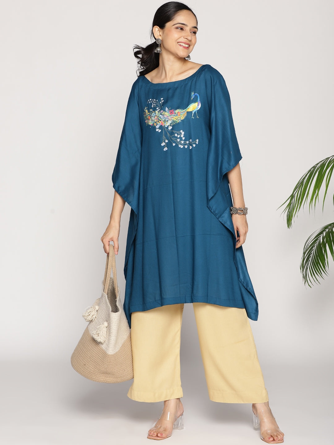 Teal Kaftan Kurta - Morni