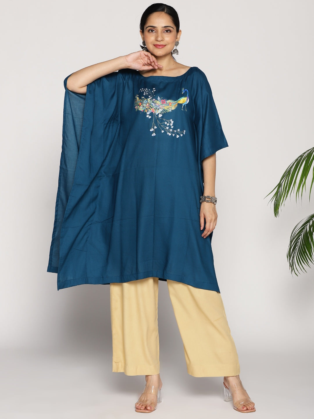 Teal Kaftan Kurta - Morni