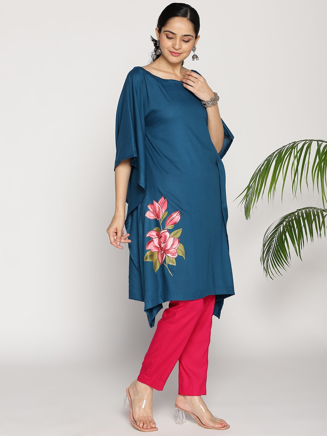 Teal Kaftan Kurta - Treasure