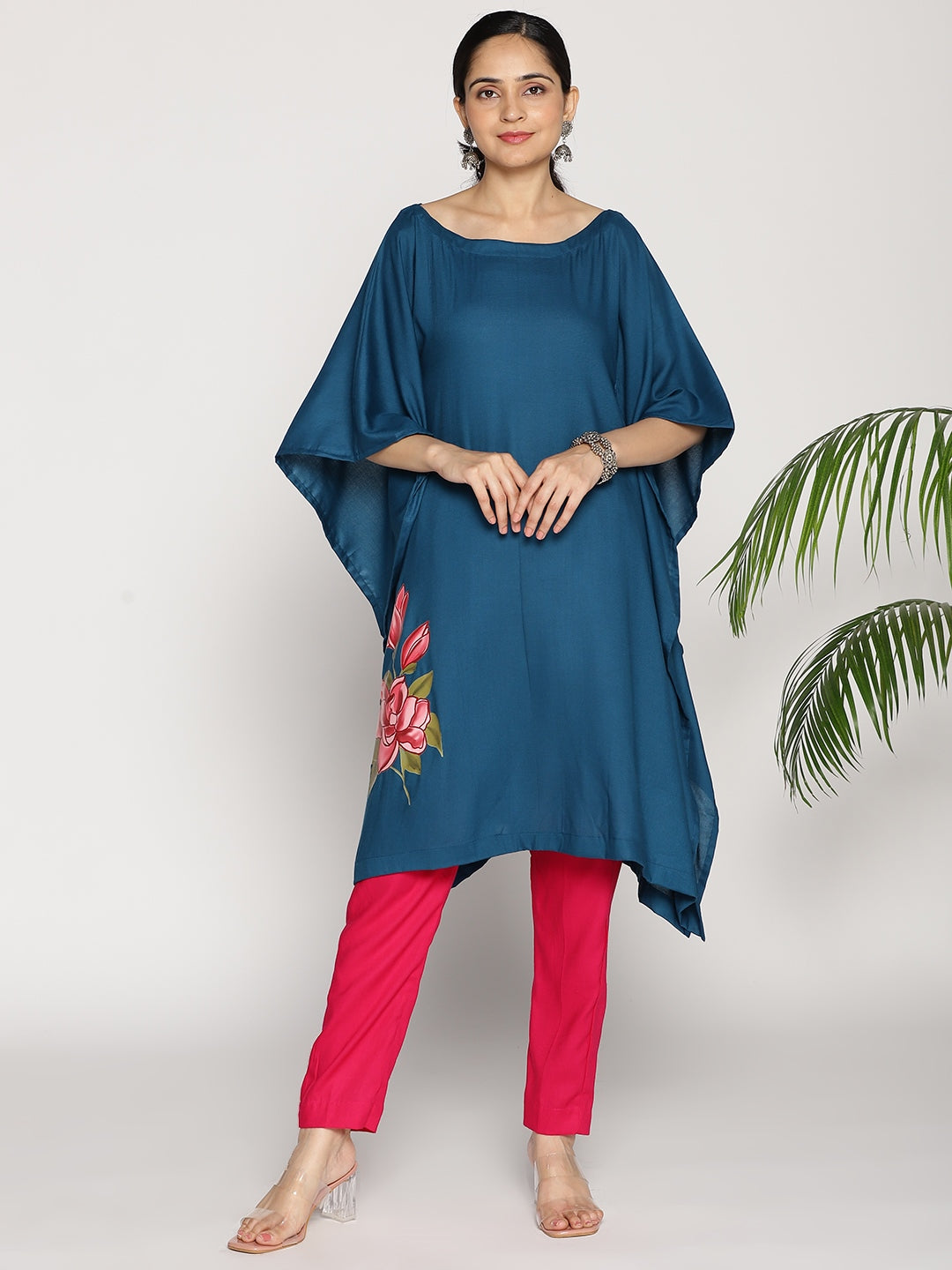 Teal Kaftan Kurta - Treasure