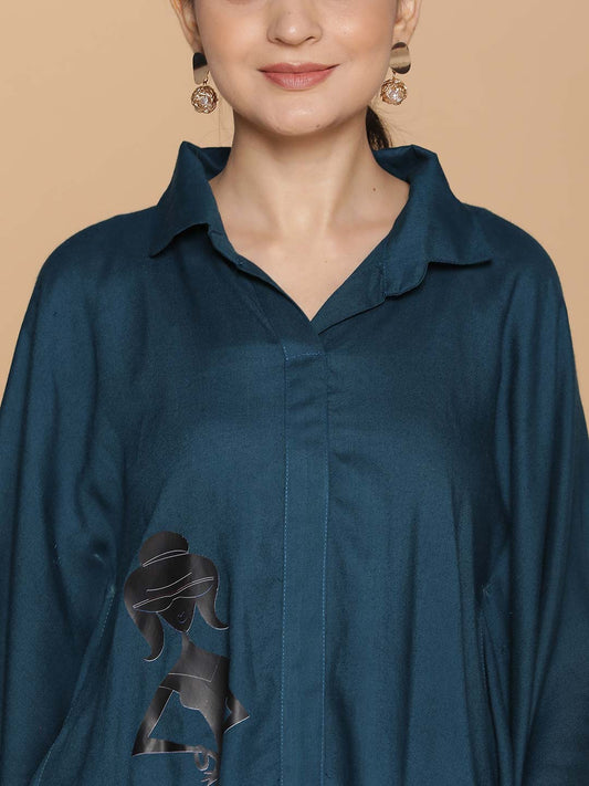 Teal Kaftan Top - Elegantly Lady