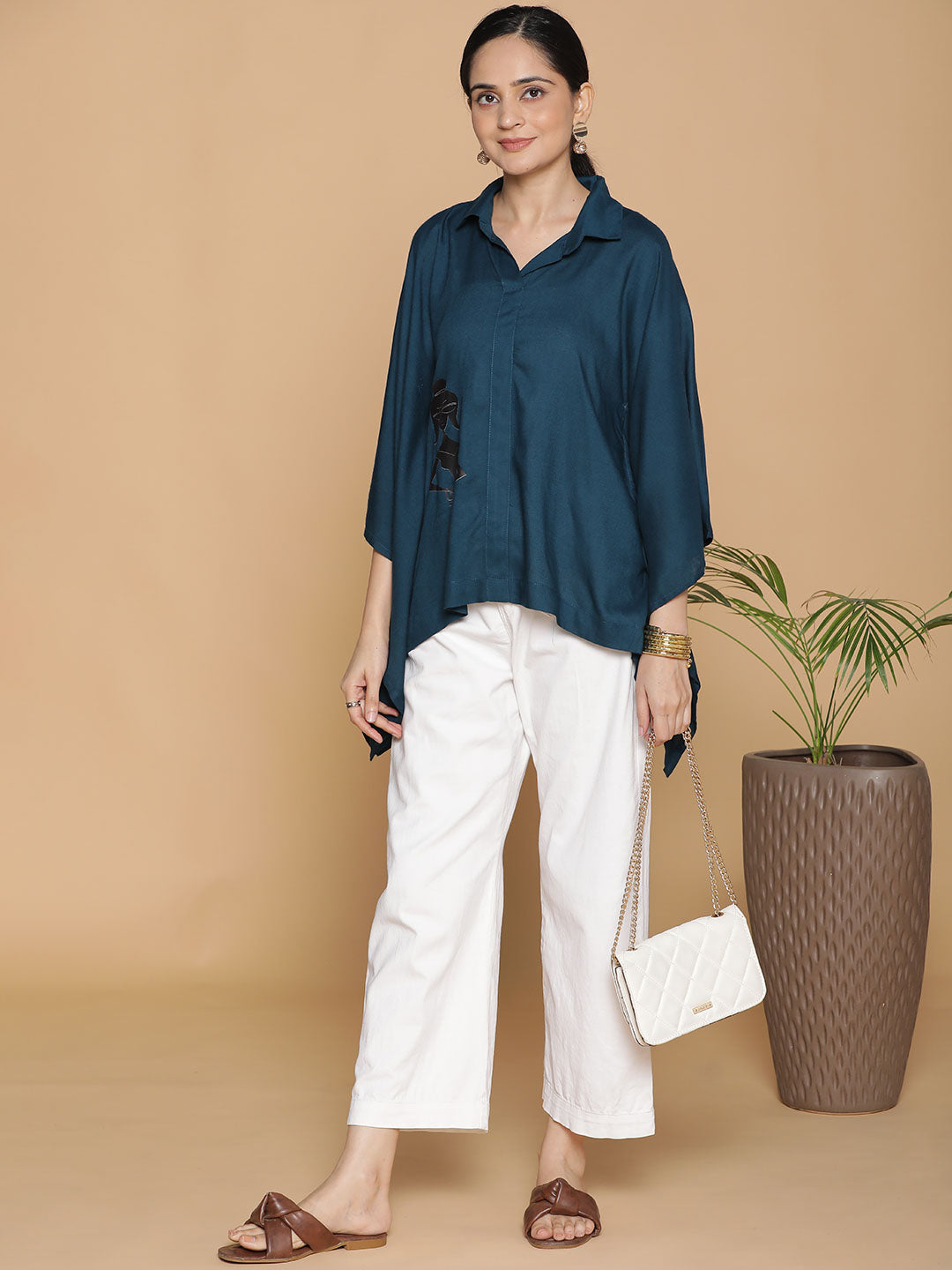 Teal Kaftan Top - Elegantly Lady