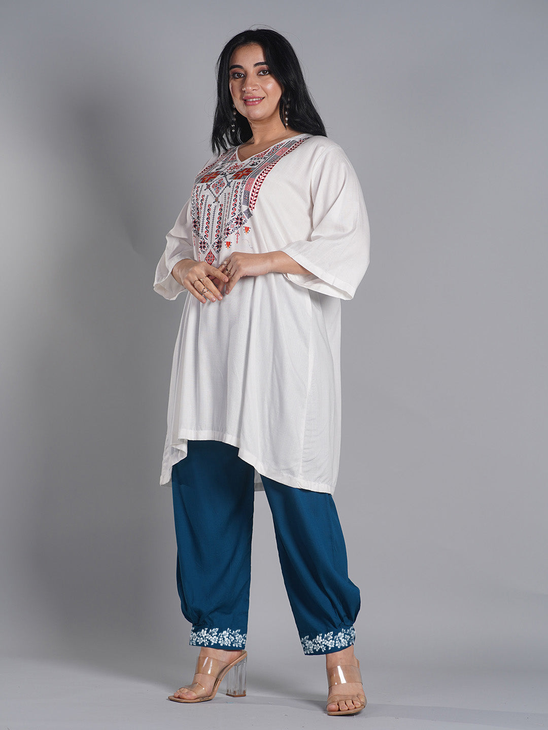 Teal Rayon Afghani Salwar - Bianca