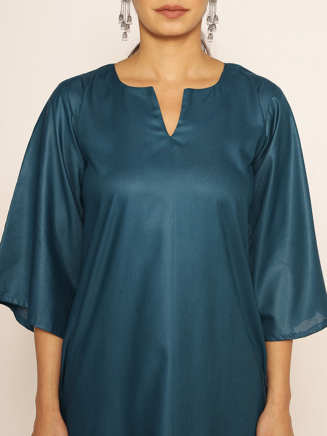 Teal Rayon LongKurta - Sukumara