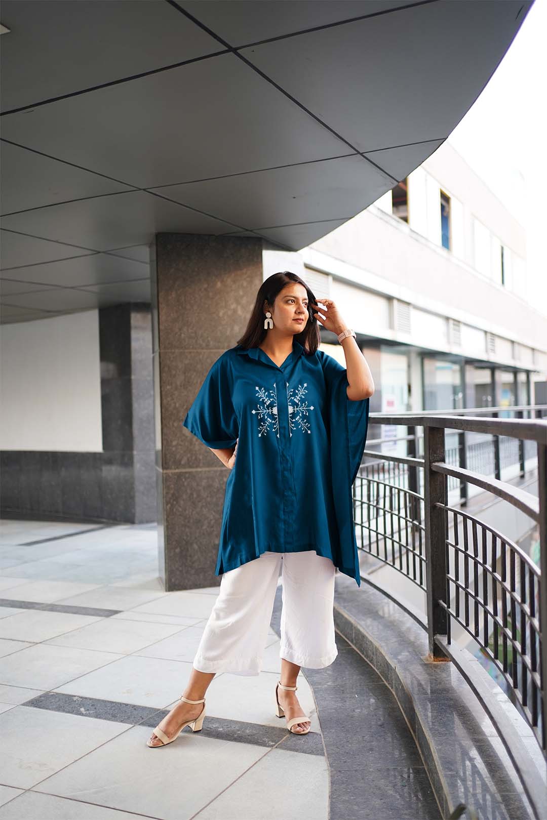 Teal Rayon ShirtKurta - ChikniChaiti