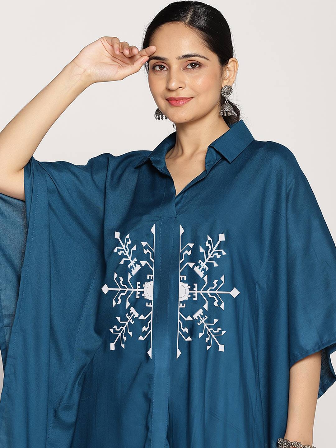 Teal Rayon ShirtKurta - ChikniChaiti