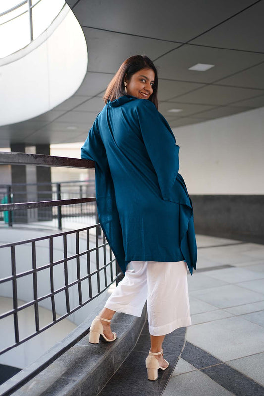 Teal Rayon ShirtKurta - ChikniChaiti