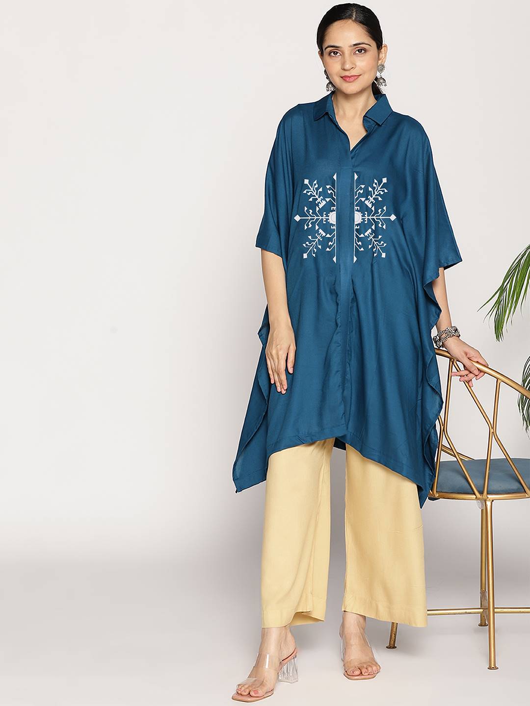 Teal Rayon ShirtKurta - ChikniChaiti