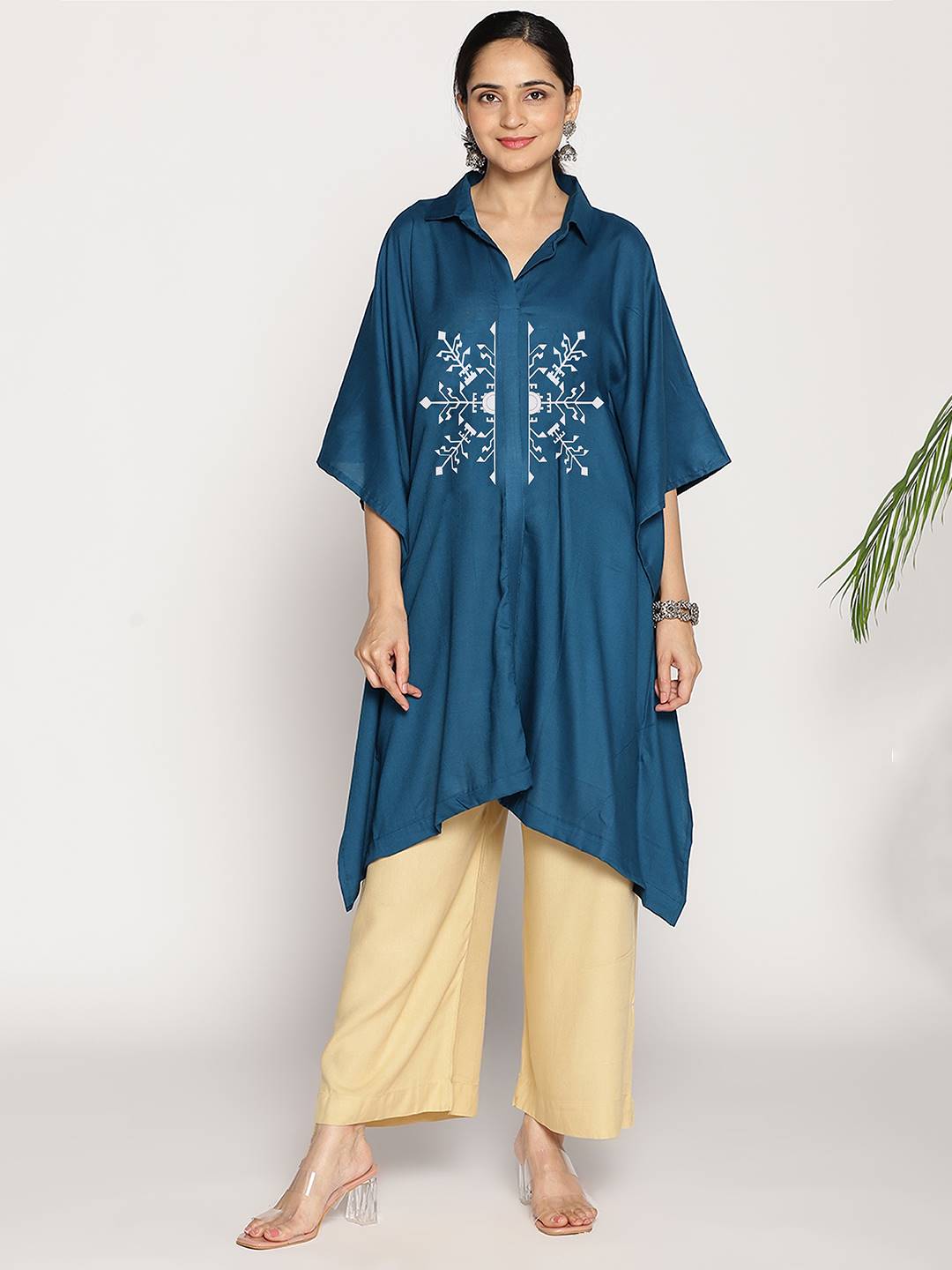 Teal Rayon ShirtKurta - ChikniChaiti