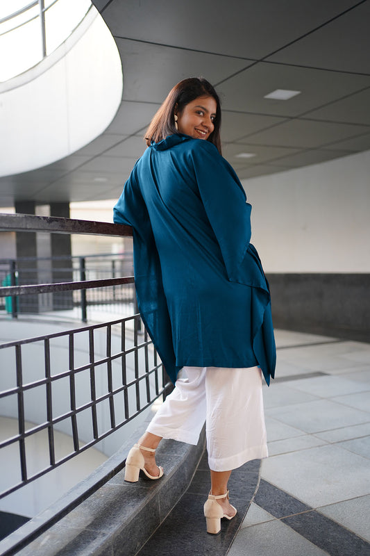 Teal Rayon ShirtKurta - TealTealTillake