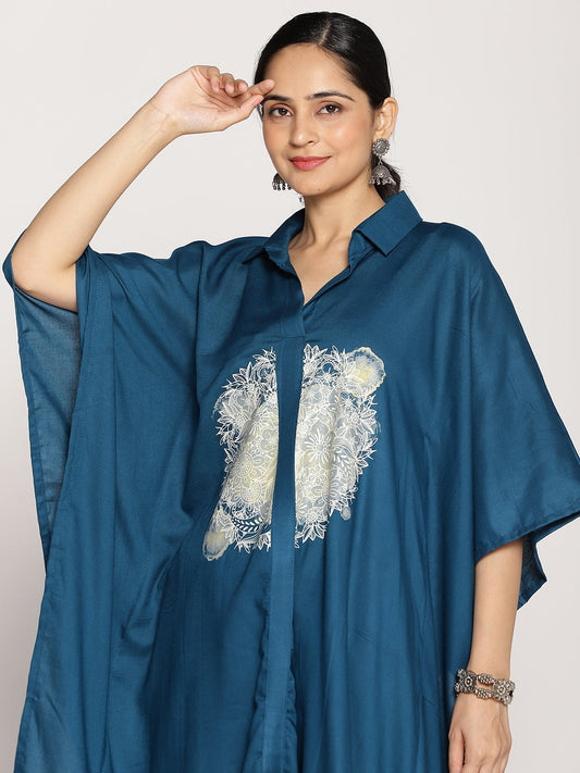 Teal Rayon ShirtKurta - TealTealTillake