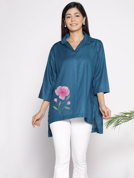 Teal Rayon ShirtTop - Ladin