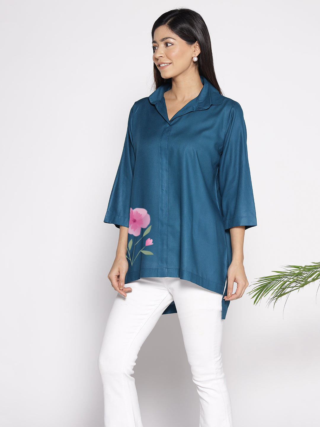 Teal Rayon ShirtTop - Ladin