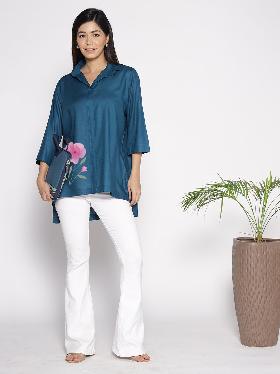 Teal Rayon ShirtTop - Ladin