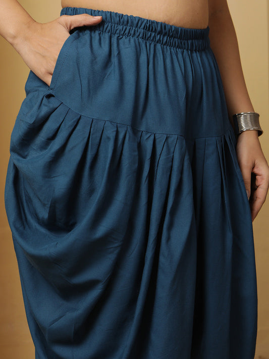 Teal Rayon Dhoti