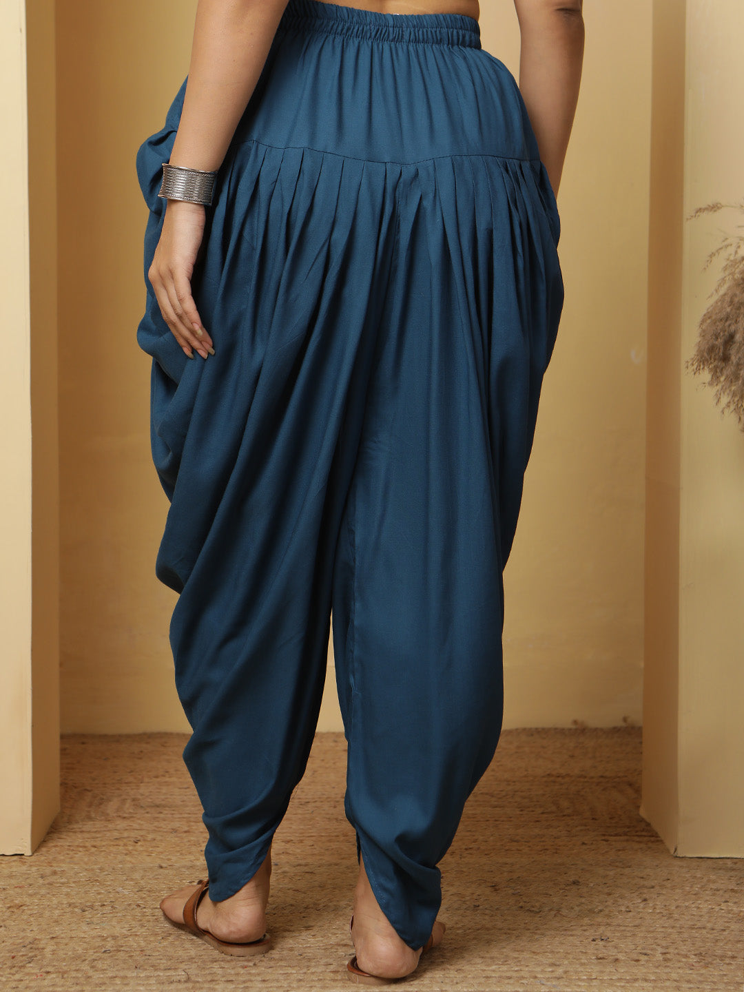 Teal Rayon Dhoti