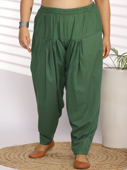 BottleGreen Cotton Straight Salwar