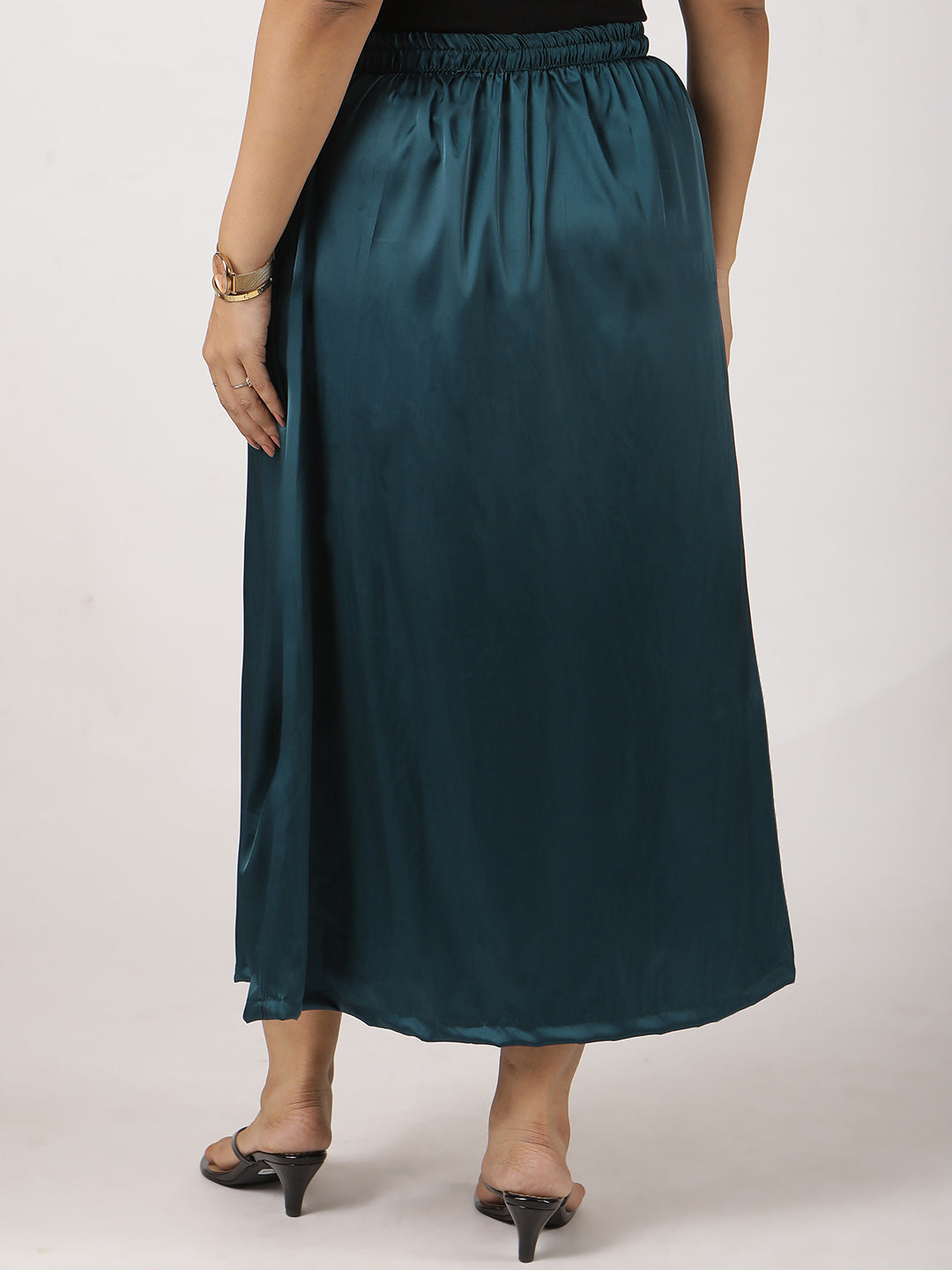 Teal Satin Skirt