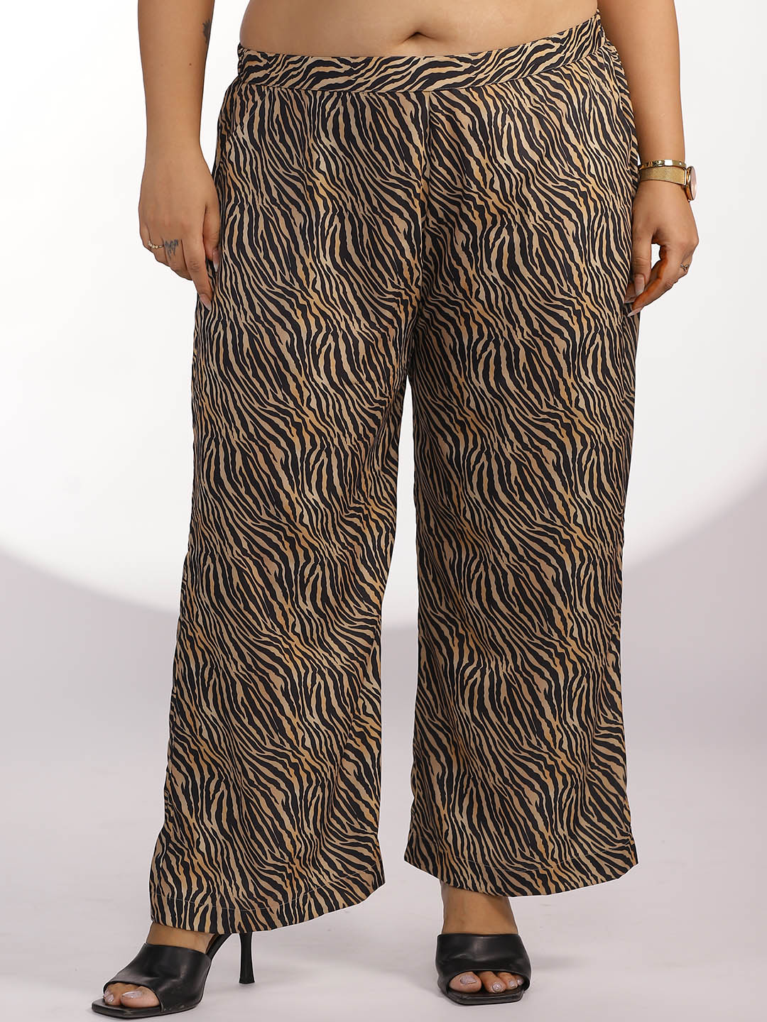 Printed Palazzo Pants - Tiger