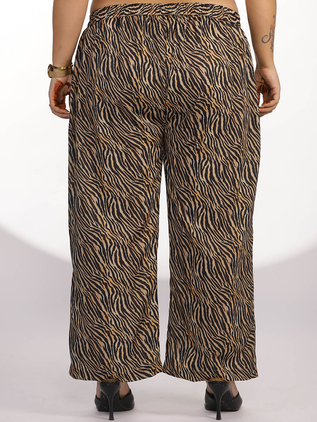 Printed Palazzo Pants - Tiger