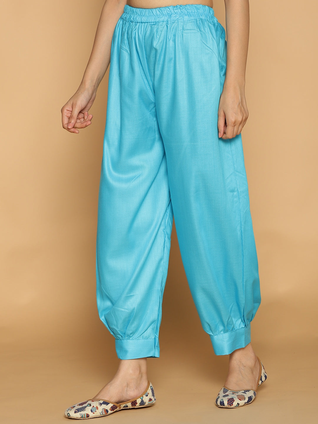 Turquoise Rayon AfghaniSalwar