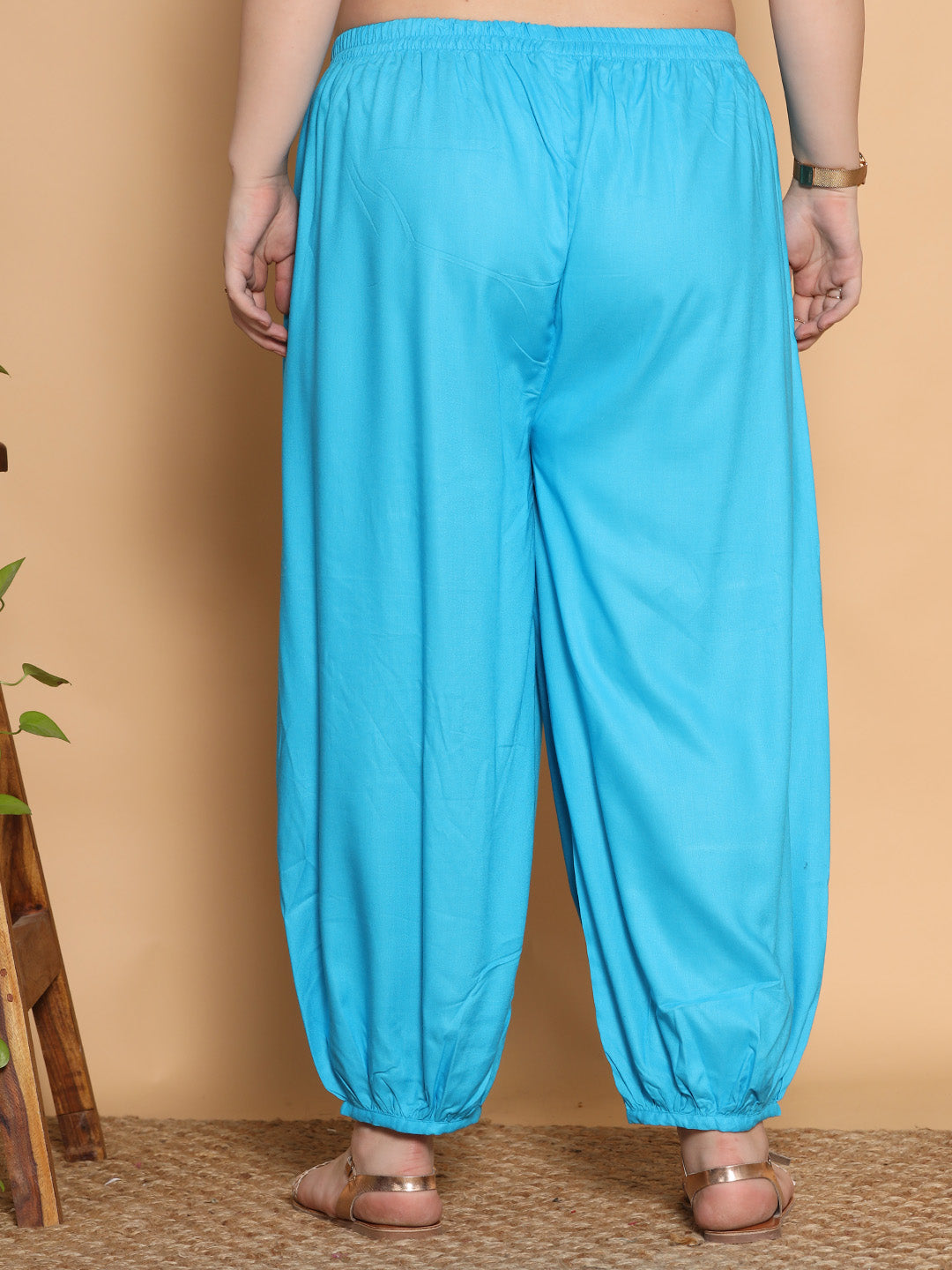 Turquoise Rayon Balloon Salwar