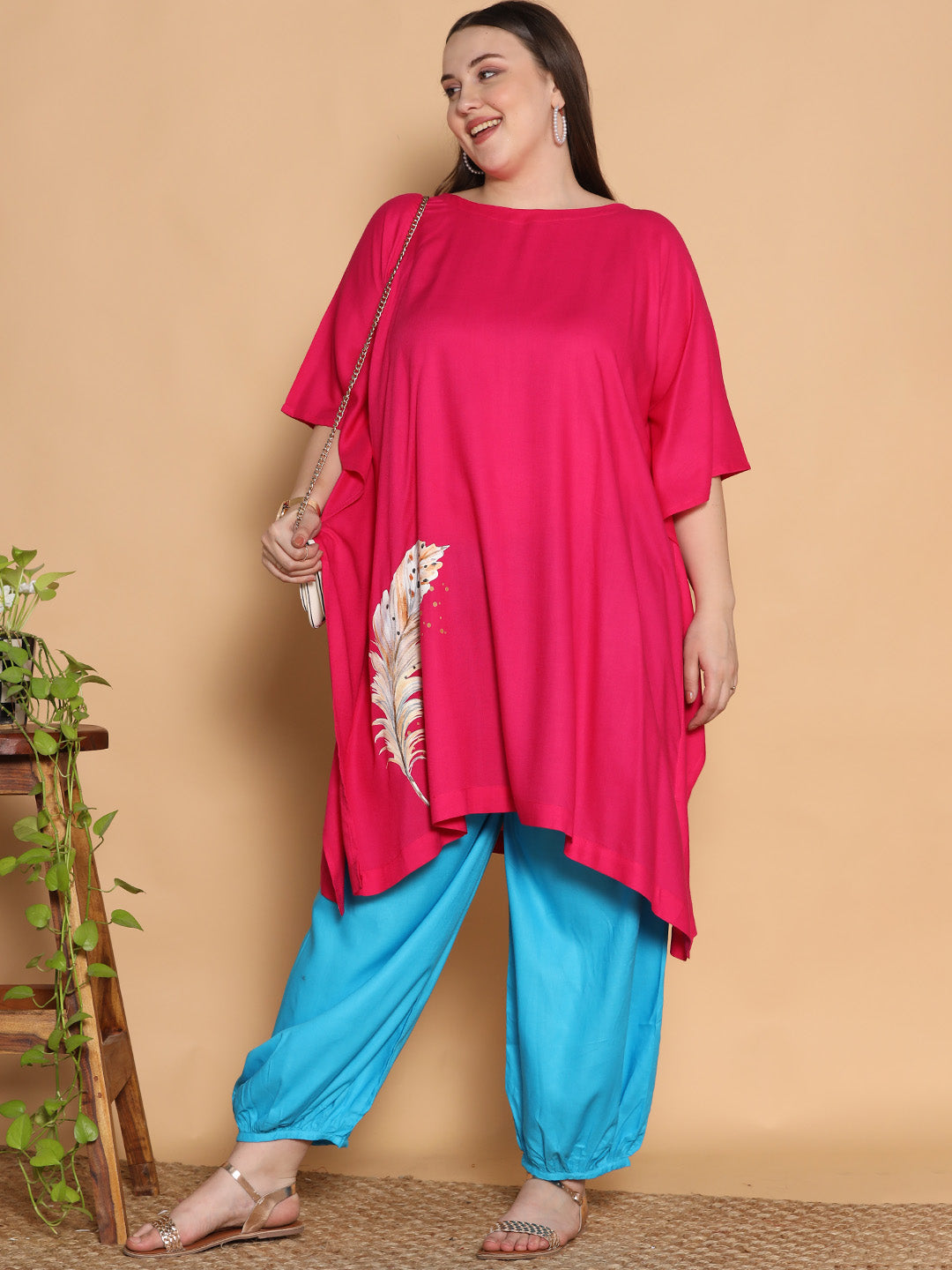 Turquoise Rayon Balloon Salwar