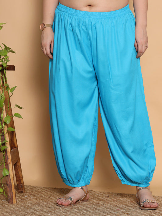 Turquoise Rayon Balloon Salwar