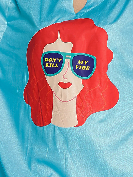 Turquoise Rayon Kaftan - Don't kill my vibe