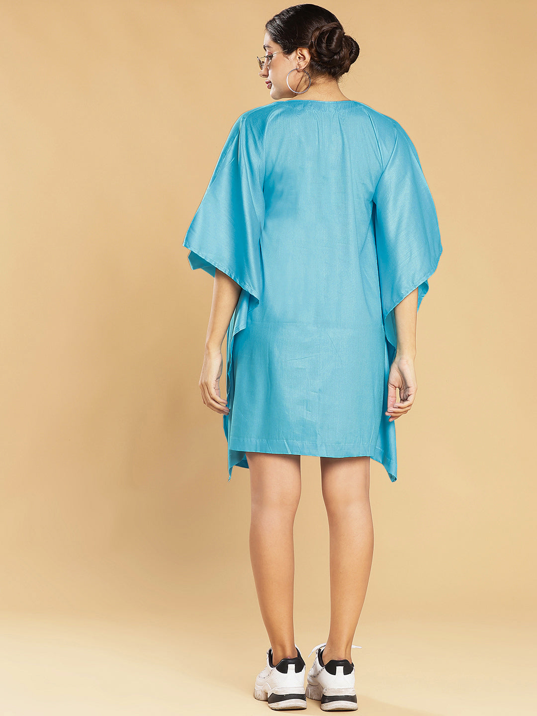 Turquoise Rayon Kaftan - Don't kill my vibe