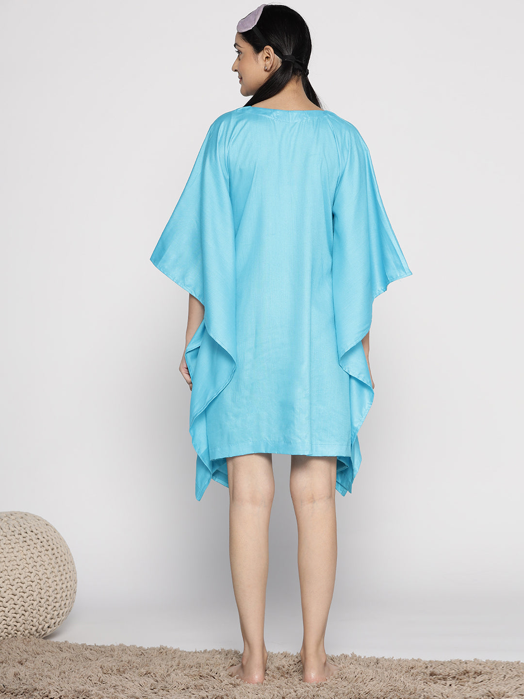 Turquoise Rayon Kaftan - No MANCHES