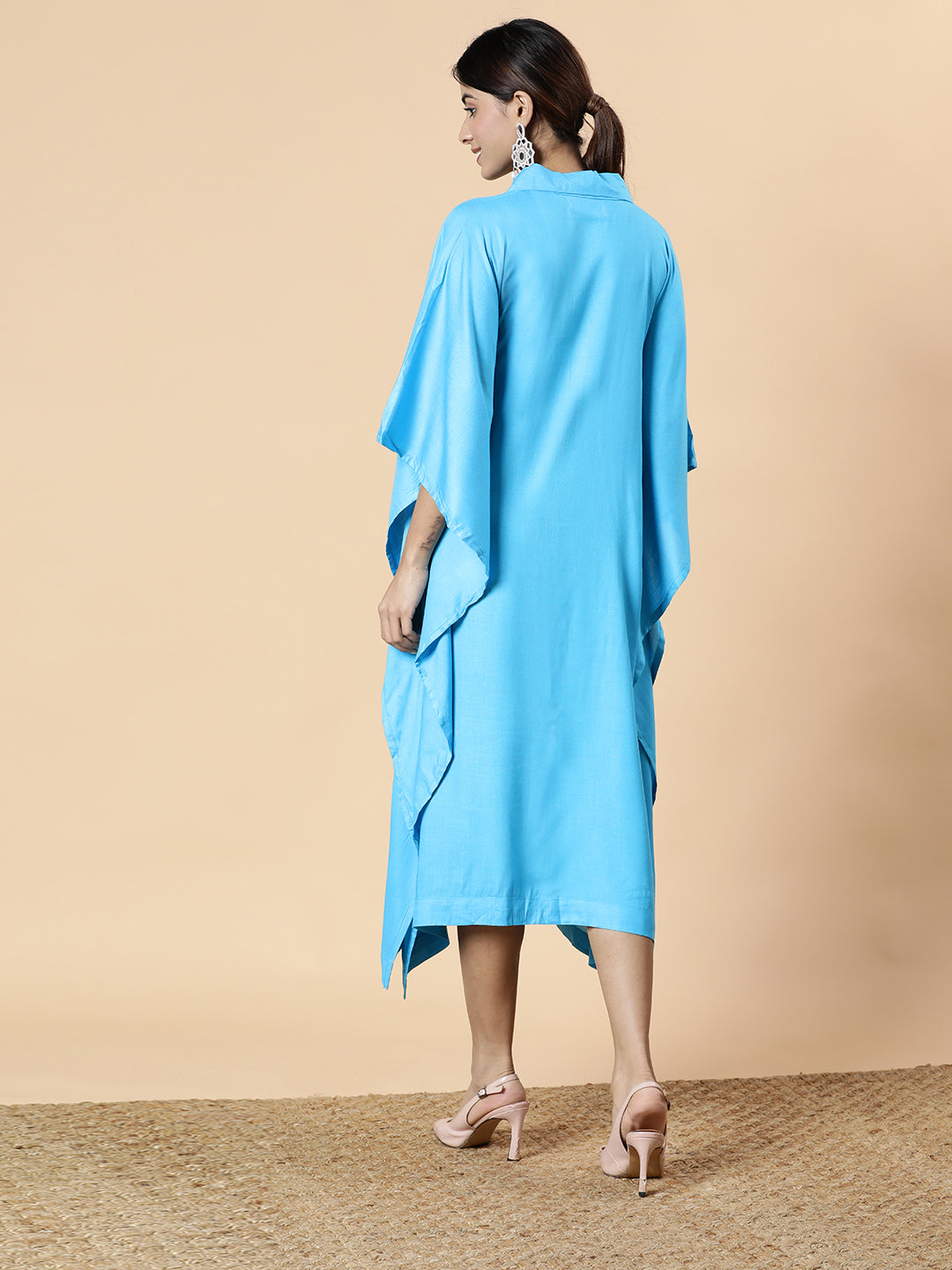 Turquoise Rayon Shirt-Kaftan - Bel