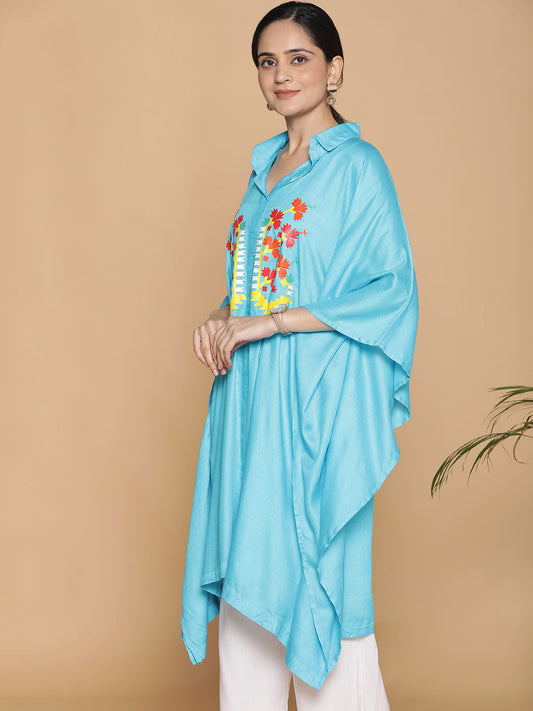 Turquoise Rayon ShirtKurta - Noor