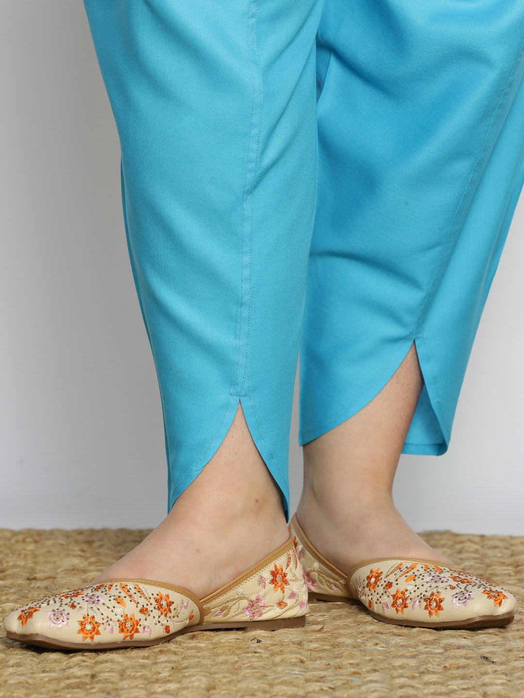 Turquoise Rayon Tulip Salwar