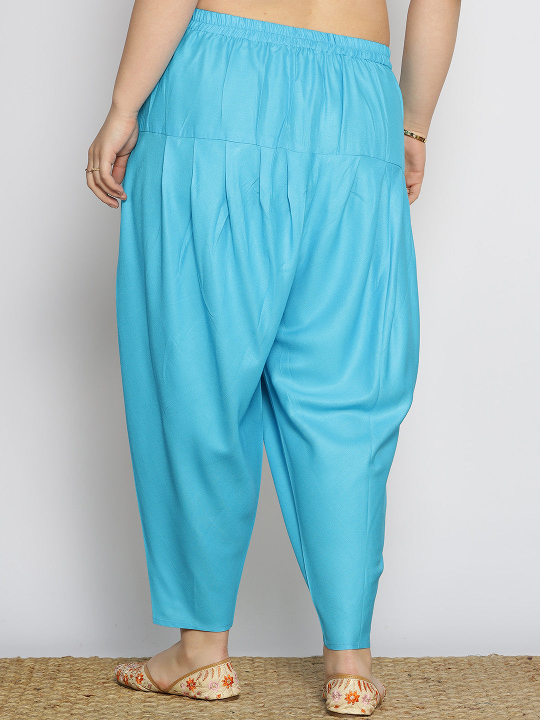 Turquoise Rayon Tulip Salwar