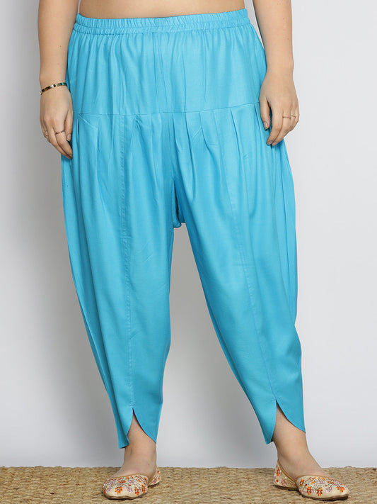 Turquoise Rayon Tulip Salwar