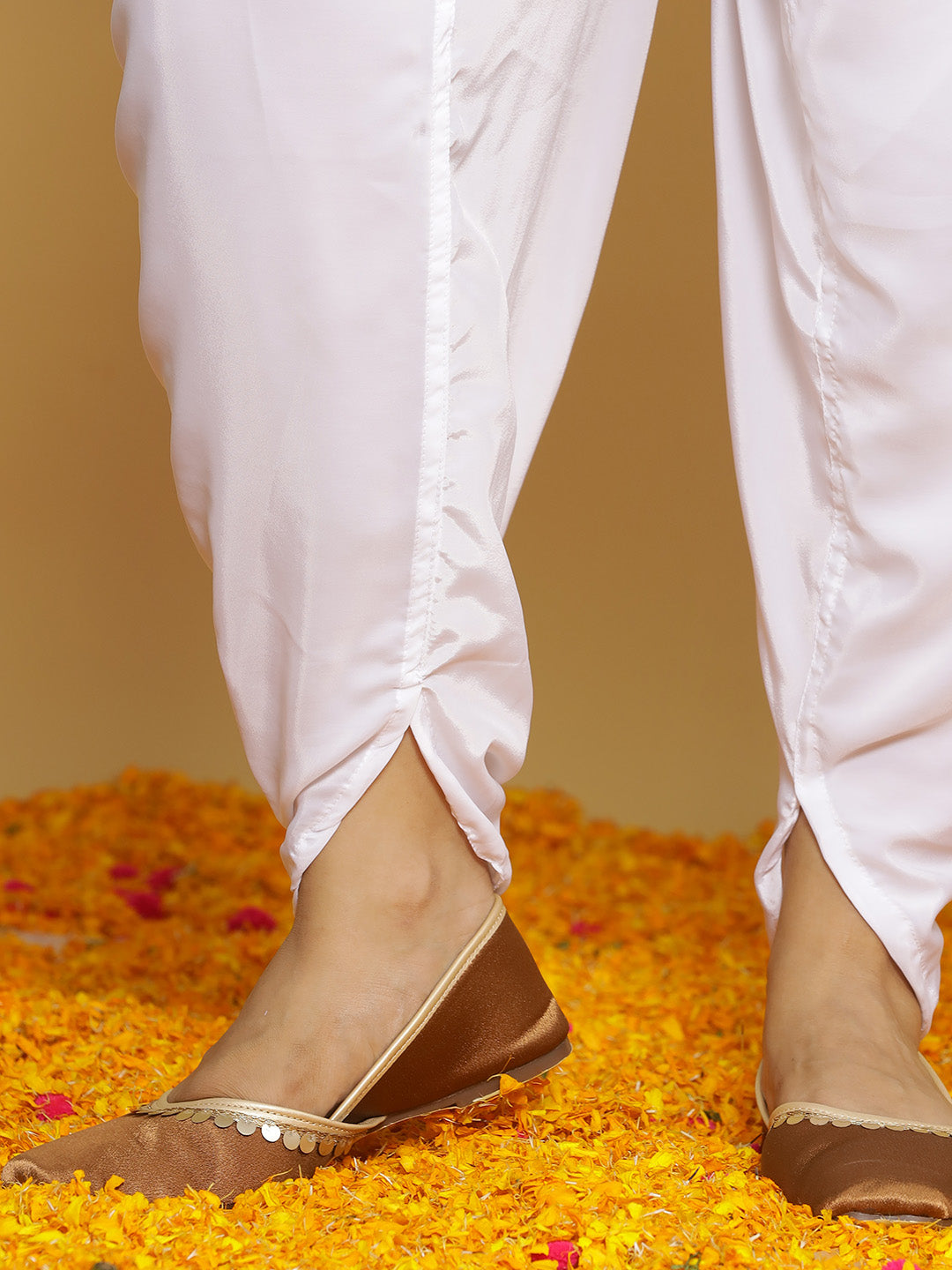 White Crepe Silk Tulip Salwar