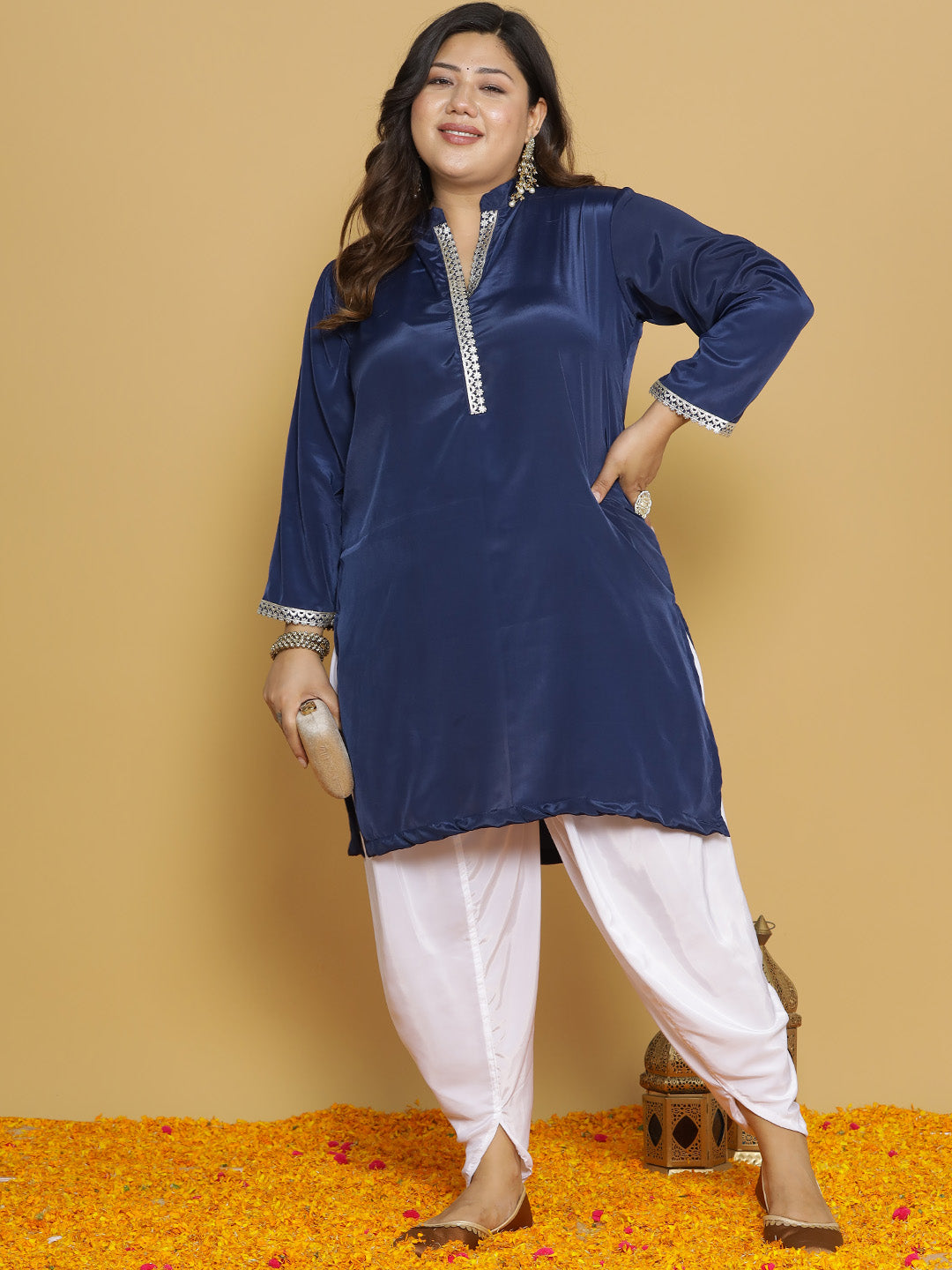 White Crepe Silk Tulip Salwar