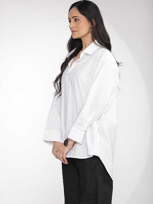 White Poplin OversizedShirt