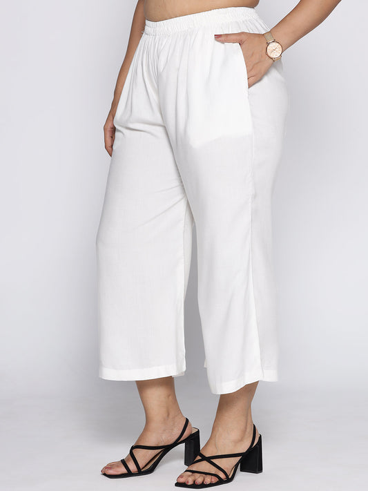 White Rayon Culottes