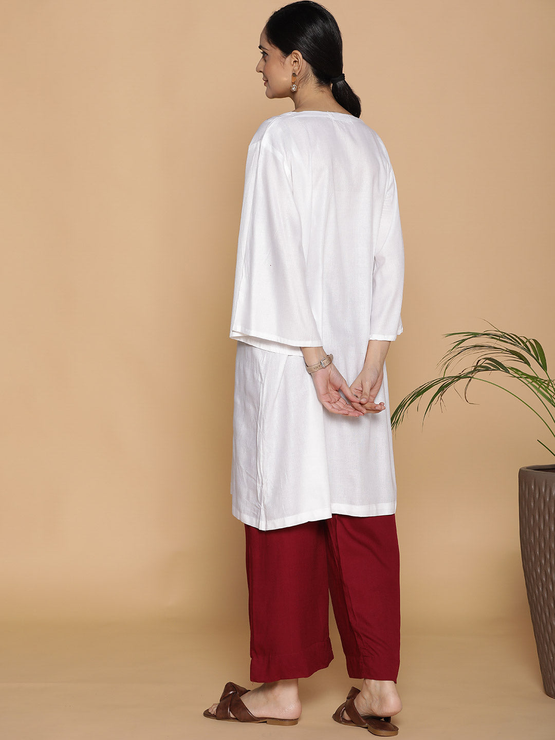 White Rayon Kurti - Exuberance