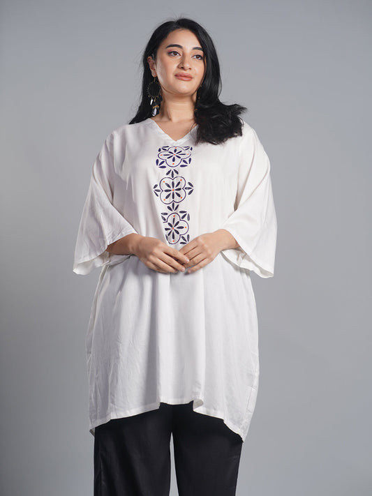 White Rayon Kurti - Hulchul
